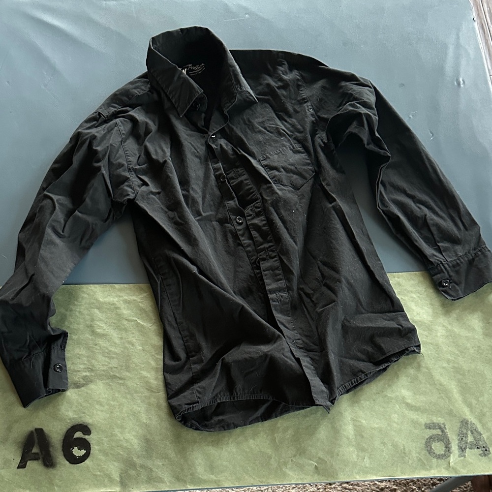 Pronto Uomo Black Button Down Shirt